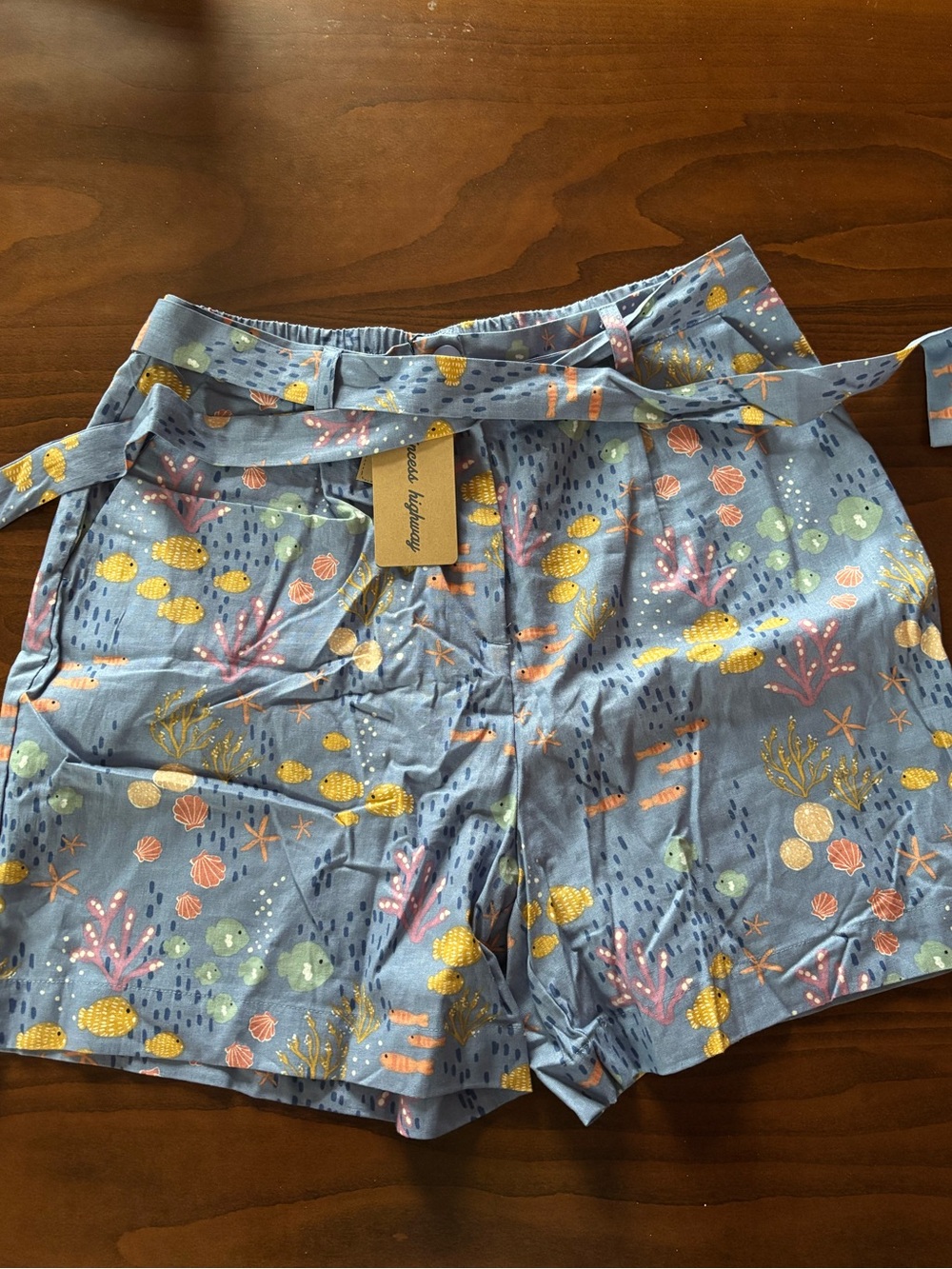 Princess Highway x ModCloth Nautical Sealife Linen/Cotton Shorts Size 16AU
